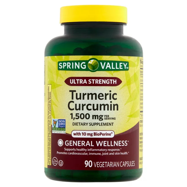 Spring Valley Ultra Strength Turmeric Curcumin Dietary Supplement, 90 count