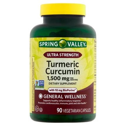 Spring Valley Ultra Strength Turmeric Curcumin Dietary Supplement, 90 count