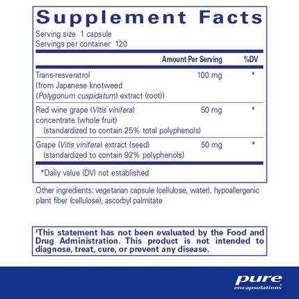 Pure Encapsulations Resveratrol EXTRA | Healthy Cellular and Cardiovascular Function | 120 Capsules