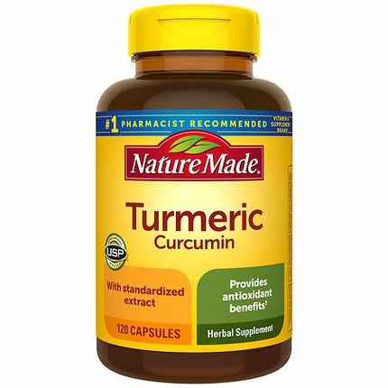 Nature Made Turmeric Curcumin 500 mg 120 Capsules for 120-Day, Gluten-Free