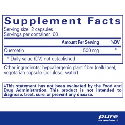 Pure Encapsulations Quercetin | Immune, Cellular, and Cardiometabolic Health | 120 Capsules