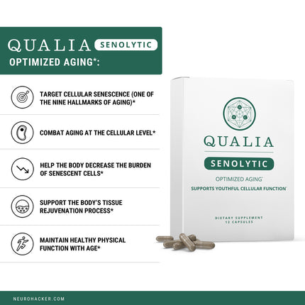 QUALIA SENOLYTIC Dietary Supplement 12 Capsules | TWO-DAY CELL REJUVENATION REGIMEN