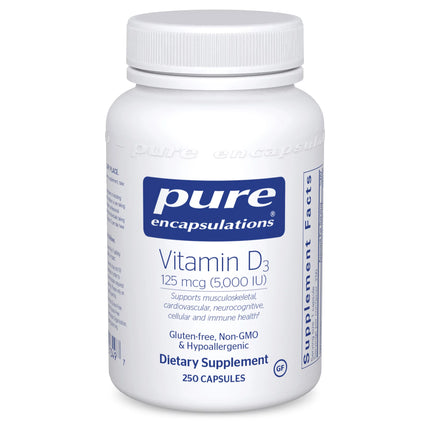 Pure Encapsulations Vitamin D3 | Bone, Joint, Breast Health | 250 Capsules